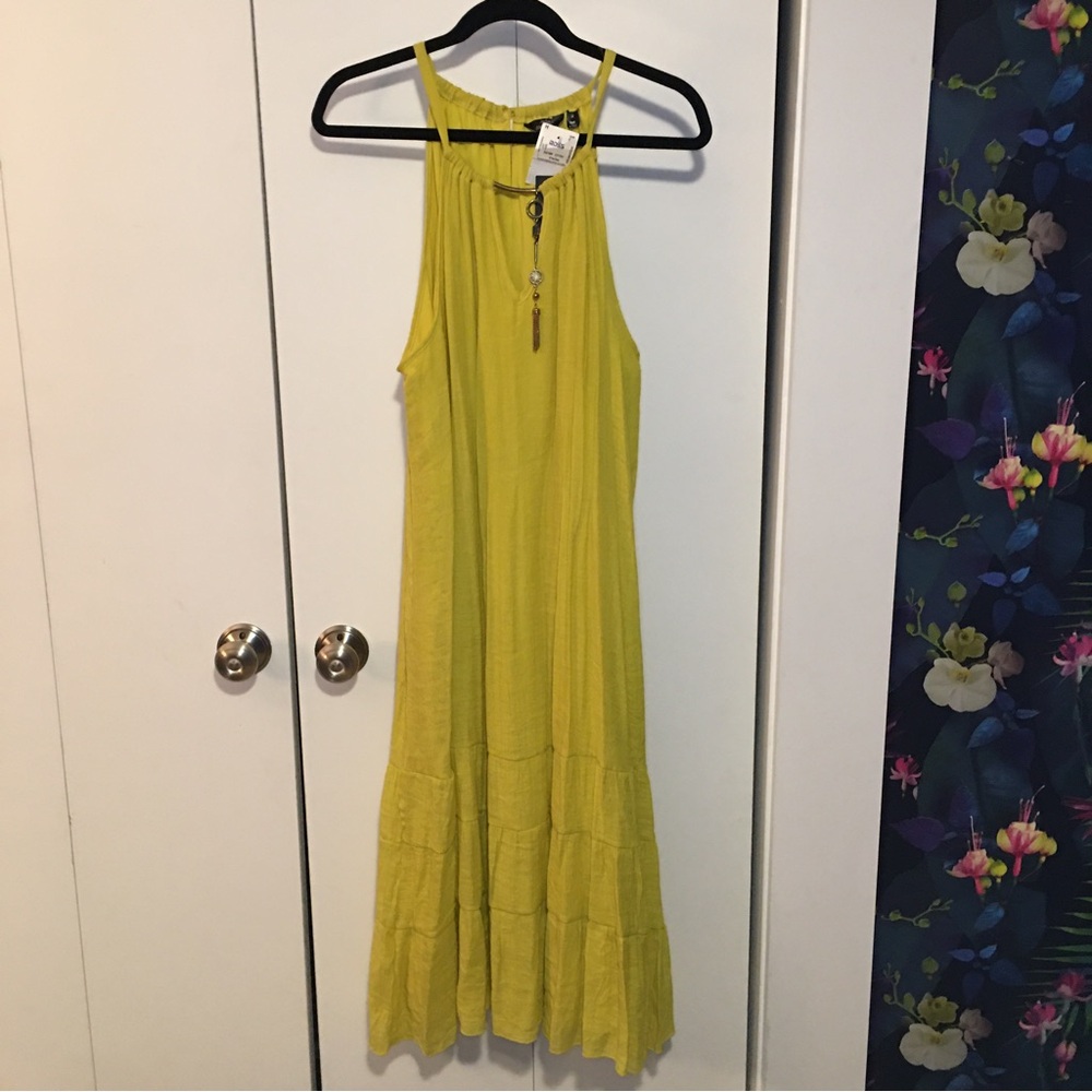 Mlle Gabrielle Trapeze Dress Chartreuse Size 2X NWT